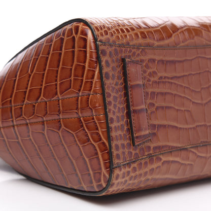 Givenchy Calfskin Crocodile Embossed Small Antigona Cognac 7 of 13