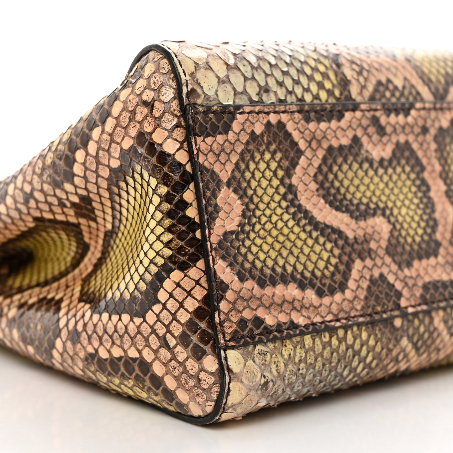 Snakeskin Mini Peekaboo Iconic Satchel Pink Green