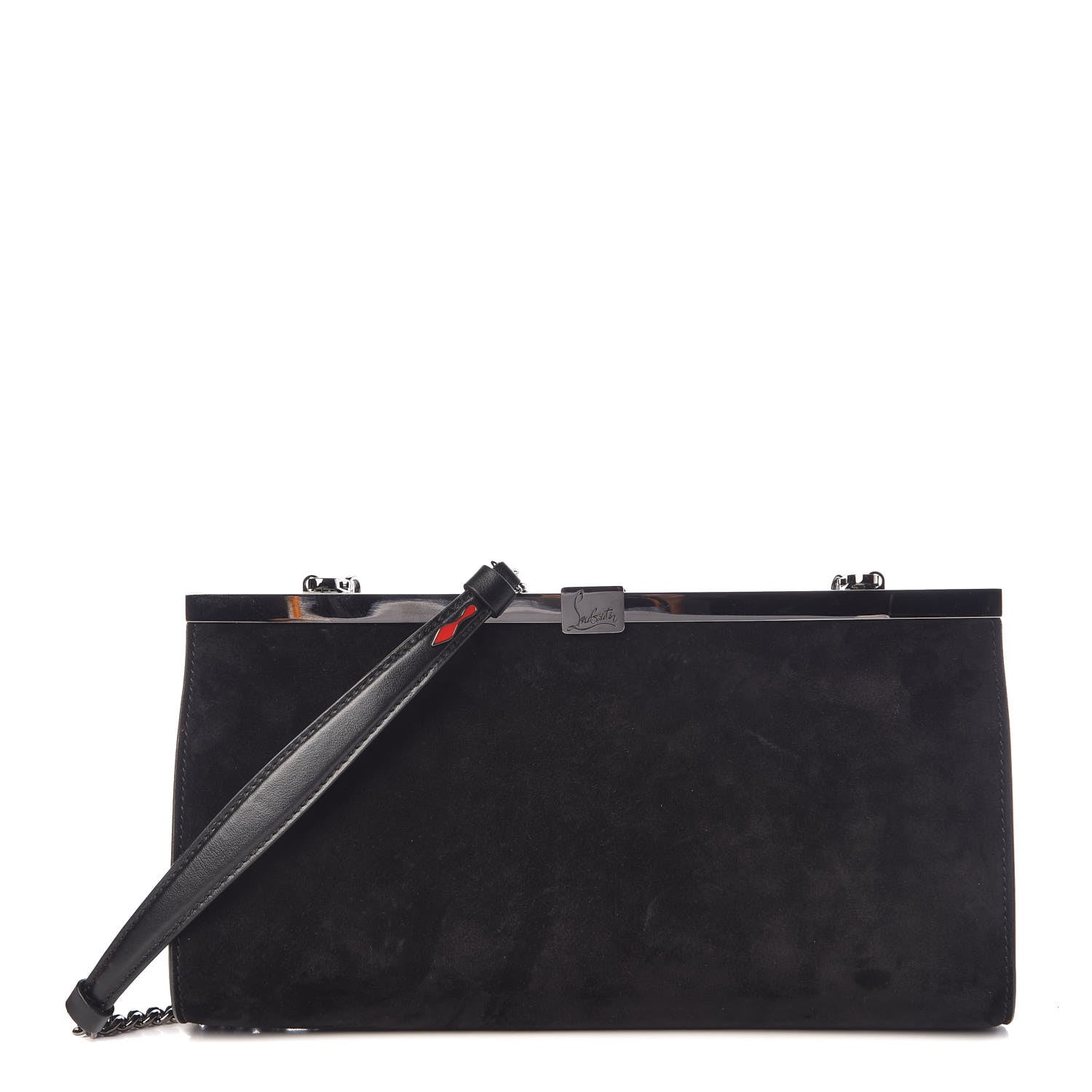 Christian Louboutin Veau Velours Palmette Clutch Black 1 of 6
