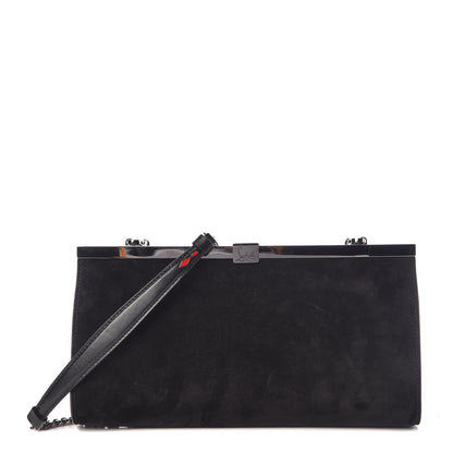 Christian Louboutin Veau Velours Palmette Clutch Black 1 of 6
