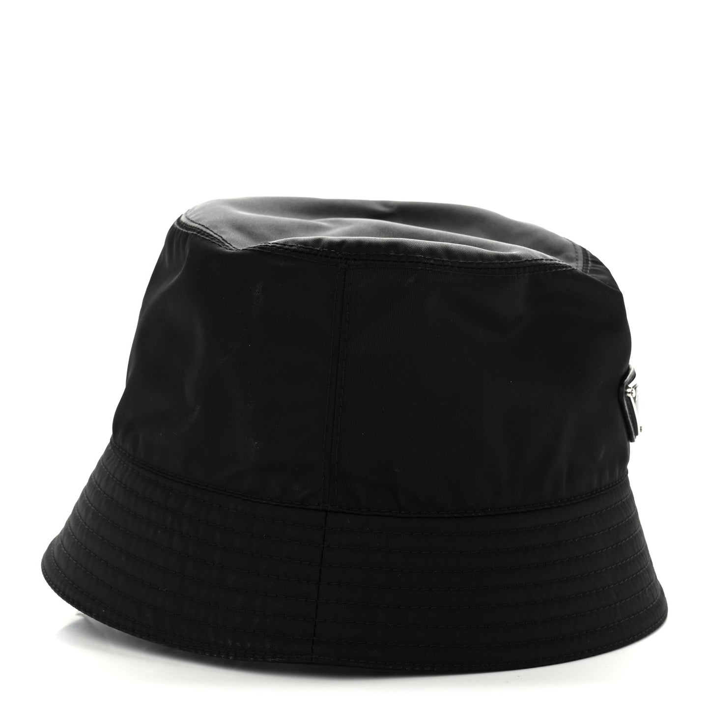 Re-Nylon Metal Triangle Logo Womens Bucket Hat L Black