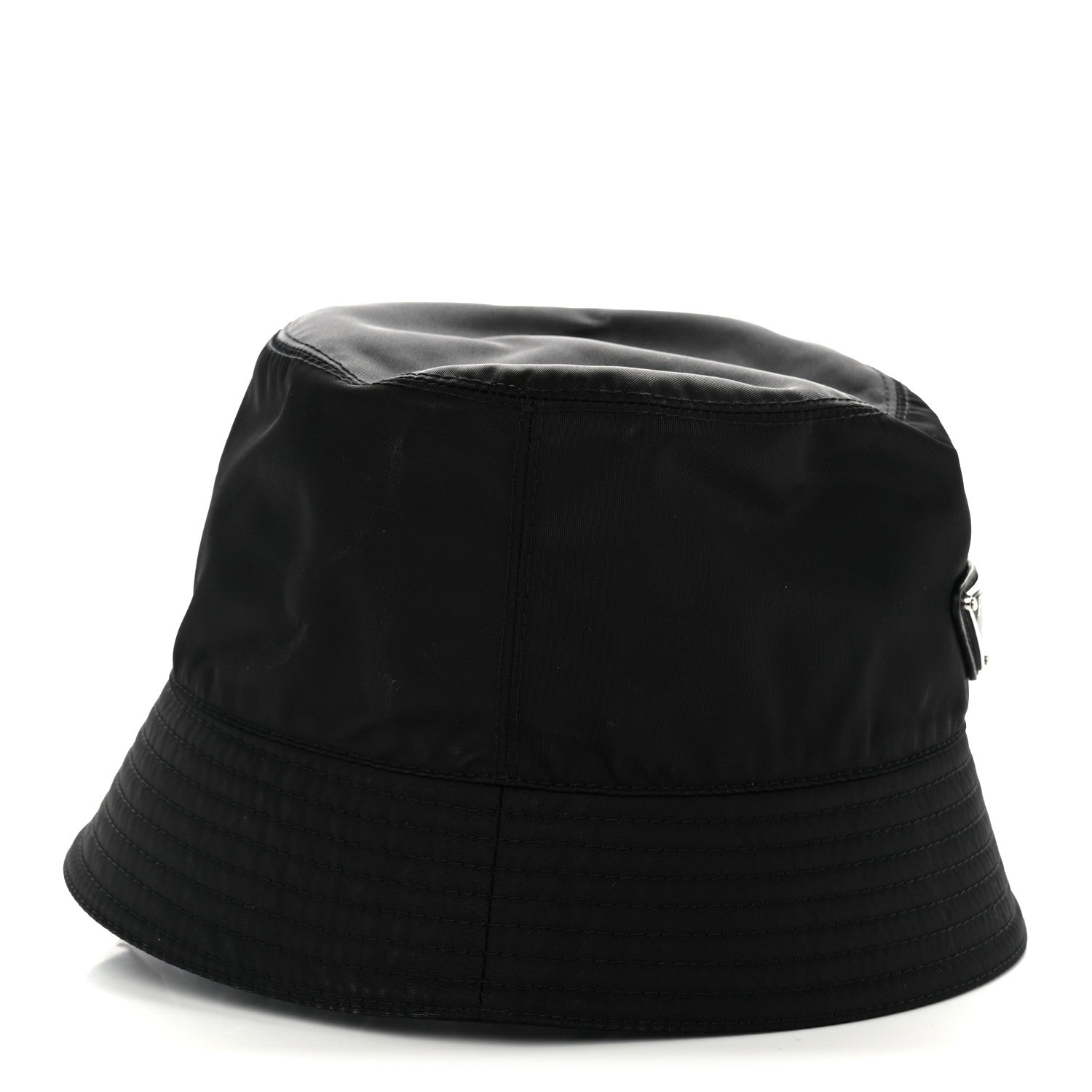 Prada Re-Nylon Metal Triangle Logo Womens Bucket Hat L Black 5 of 7