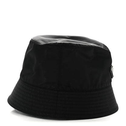 Prada Re-Nylon Metal Triangle Logo Womens Bucket Hat L Black 5 of 7