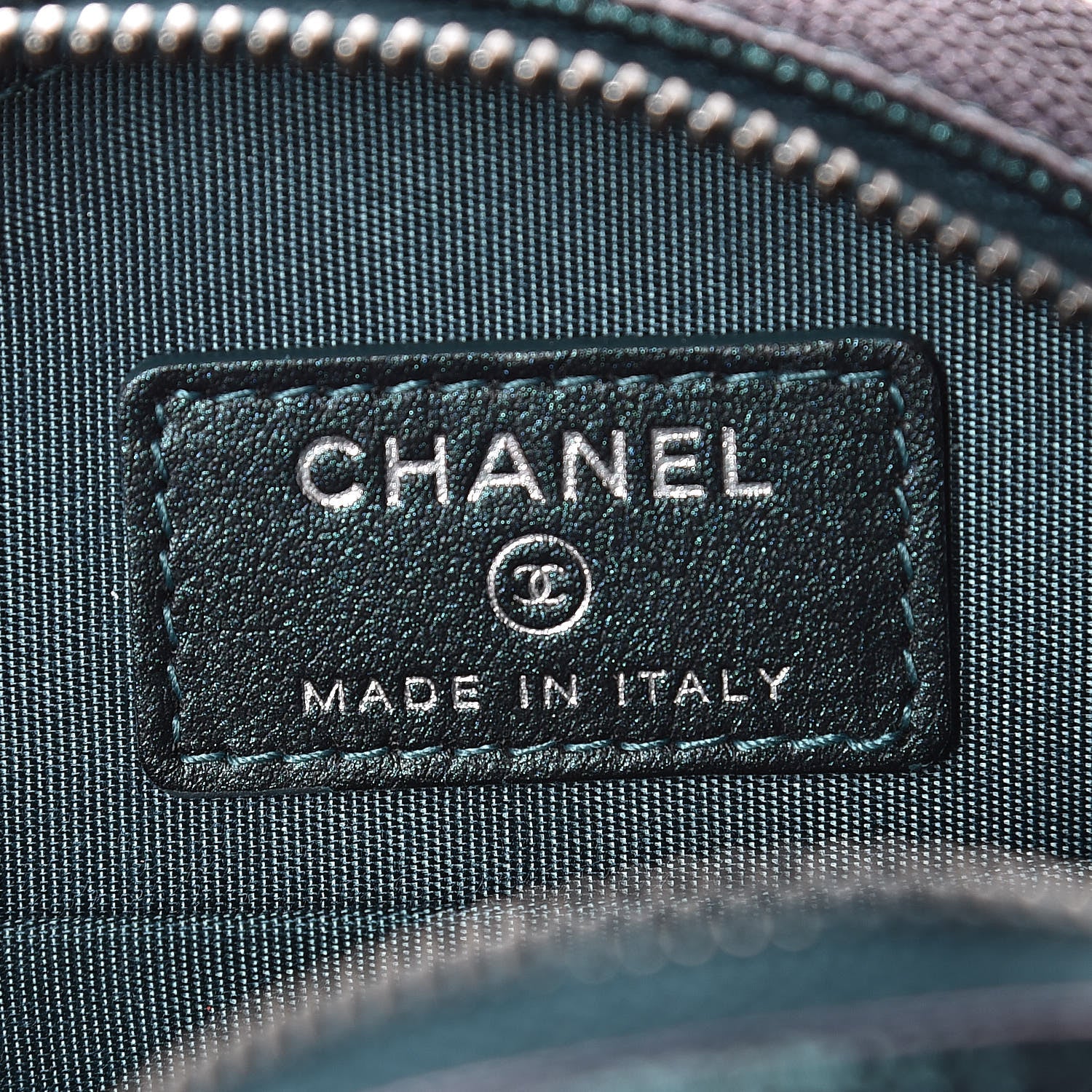 Chanel Iridescent Caviar Quilted Round Filigree Crossbody Dark Turquoise 5 of 8