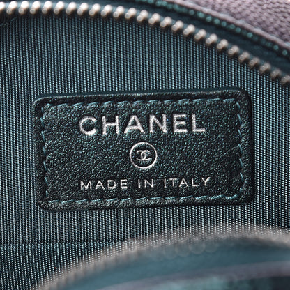 Chanel Iridescent Caviar Quilted Round Filigree Crossbody Dark Turquoise 5 of 8