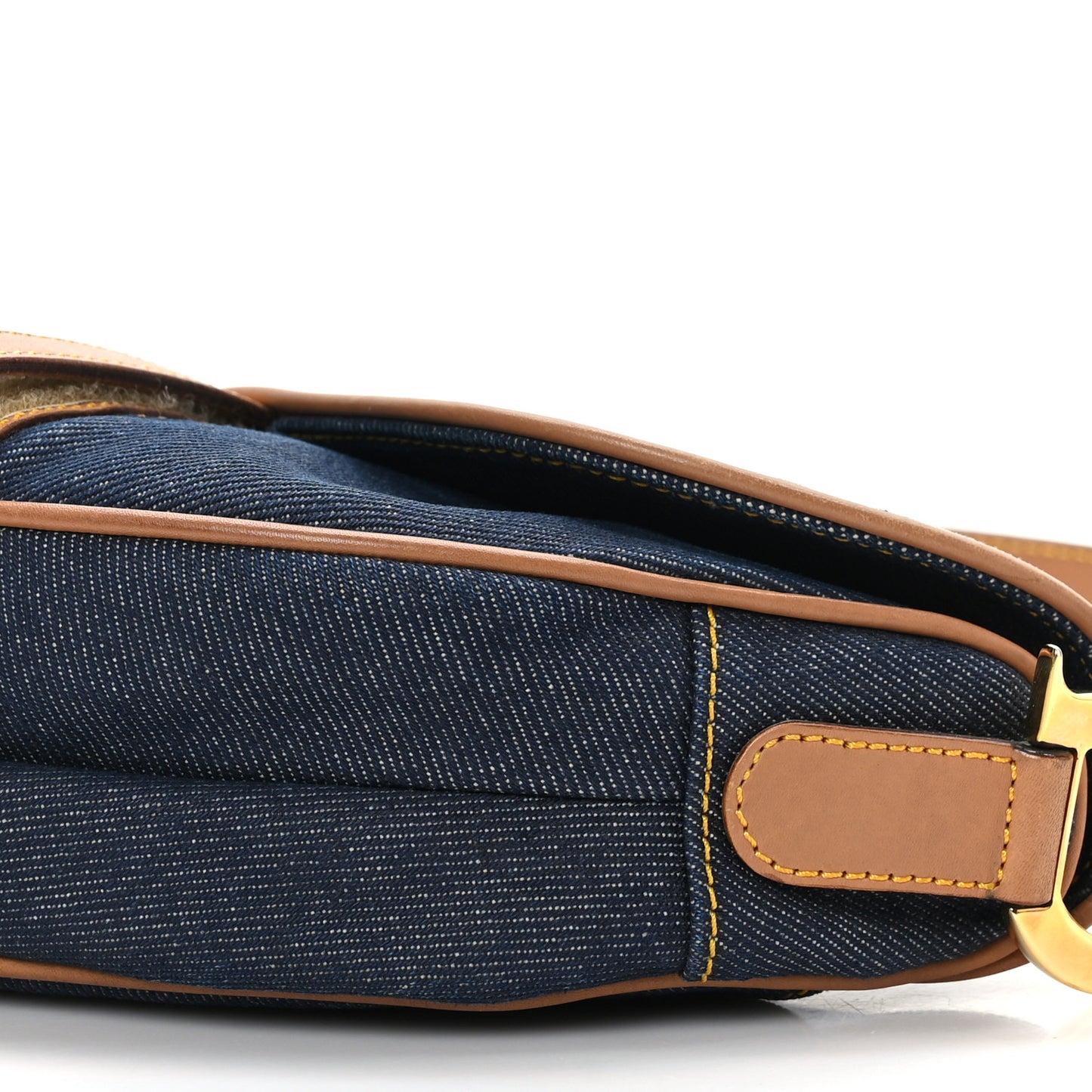 Denim Calfskin Saddle Bag Blue