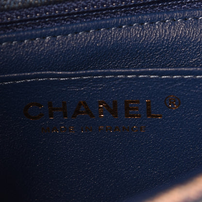 Chanel Striated Quilted Classics in Fabrics Mini Rectangular Flap Blue 8 of 10
