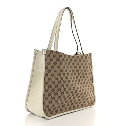 Gucci Monogram New Sakai Calfskin Lux Horsebit 1955 Tote Beige Ebony Mystic White 3 of 9