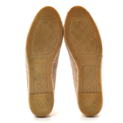 Chanel Lambskin CC Espadrilles 40 Beige Black 5 of 12