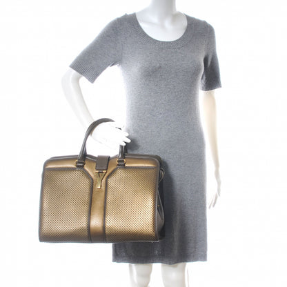 Saint Laurent Perforated Leather Large Cabas Chyc Metallic Bronze 2 of 8