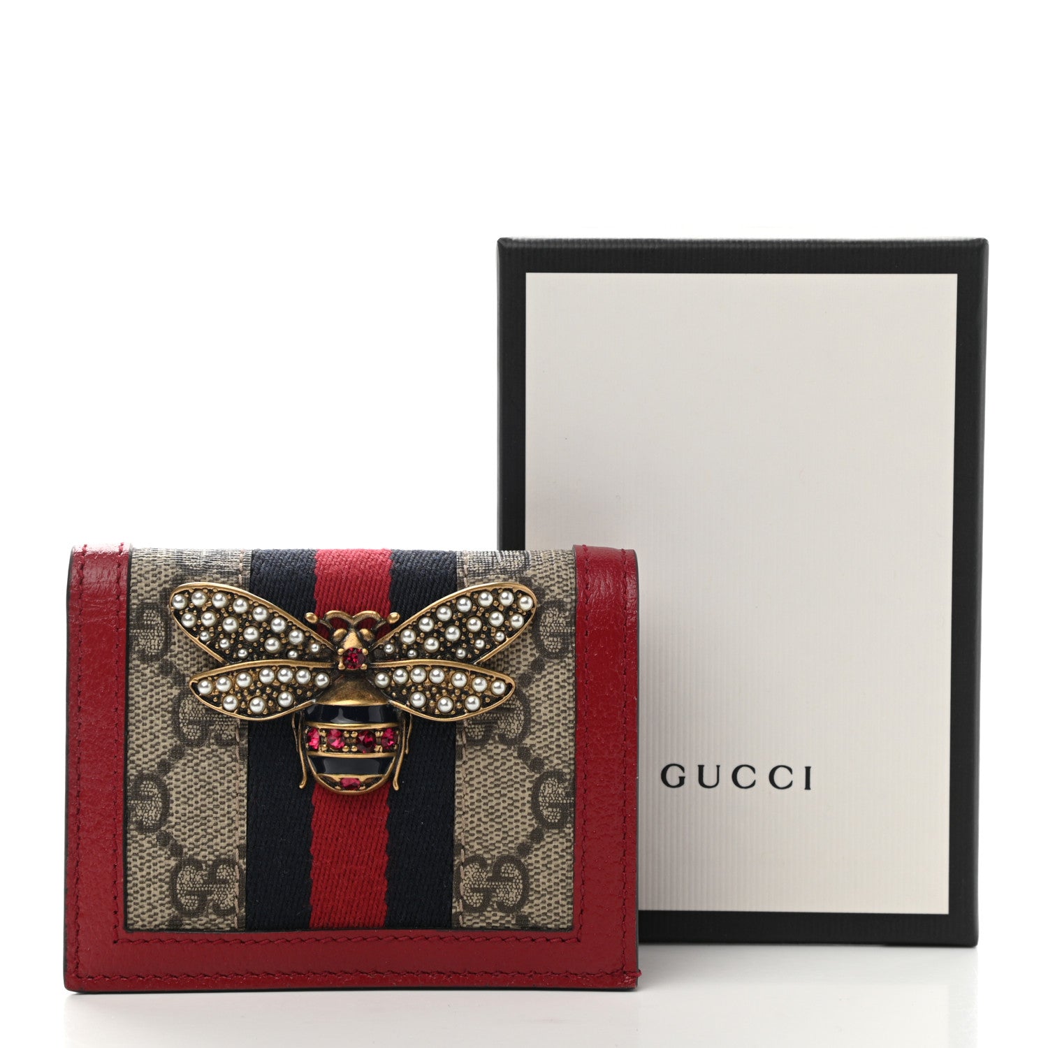 Gucci GG Supreme Monogram Queen Margaret Card Case Red 8 of 8