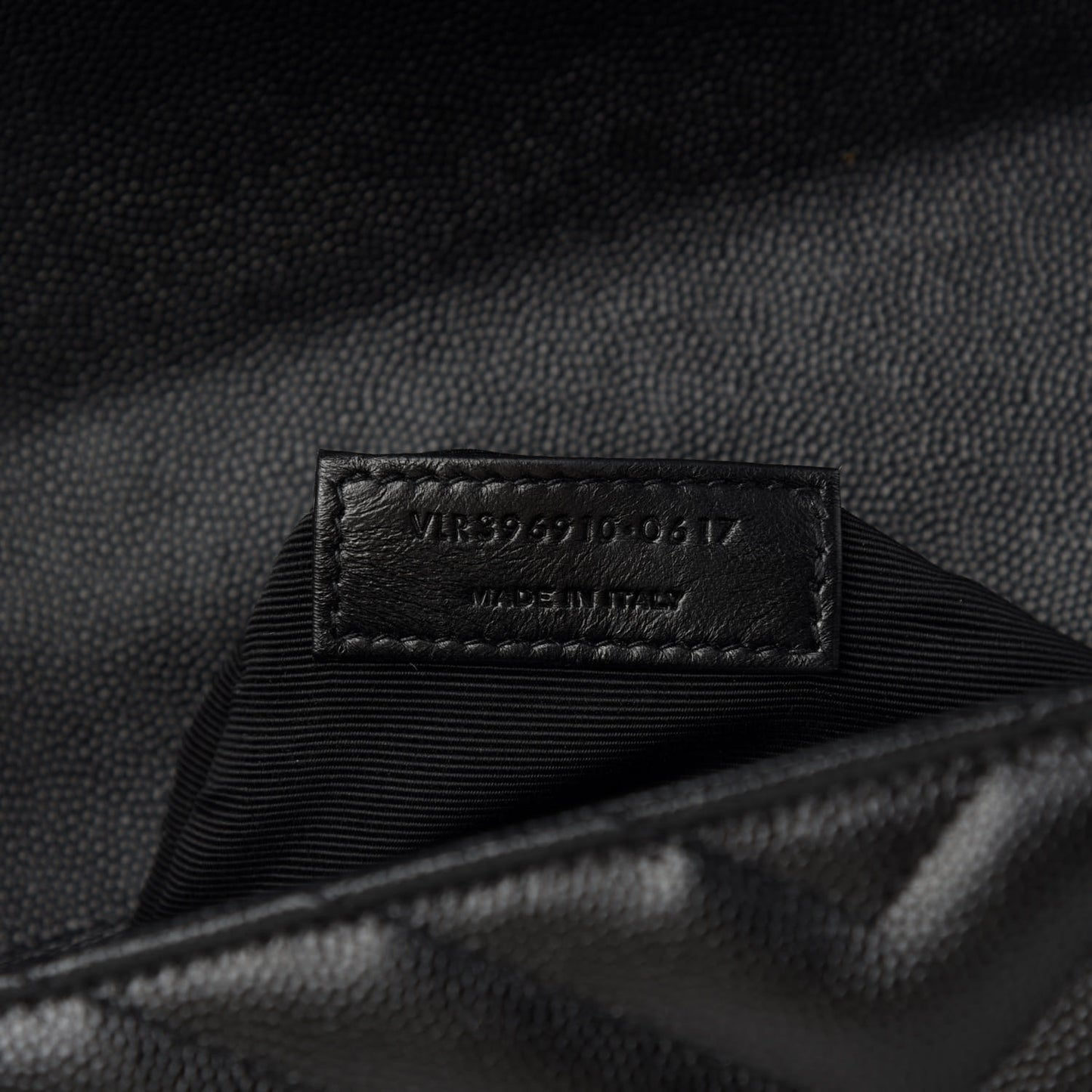 Grain De Poudre Matelasse Chevron Large Monogram Satchel Black