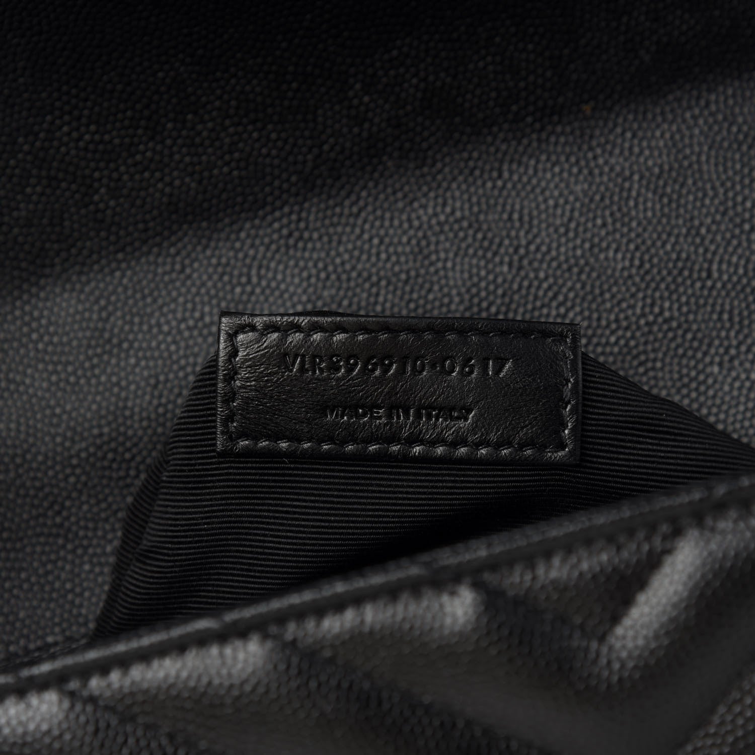 Saint Laurent Grain De Poudre Matelasse Chevron Large Monogram Satchel Black 8 of 11
