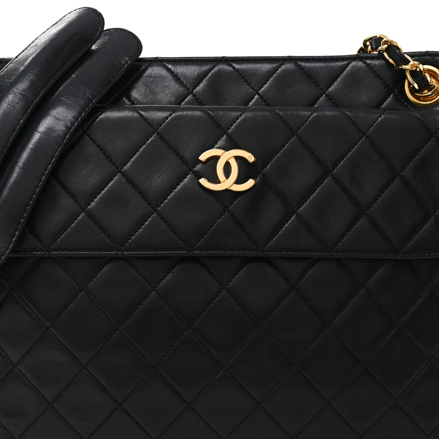 Chanel Lambskin Quilted Shoulder Bag Black 9 of 11