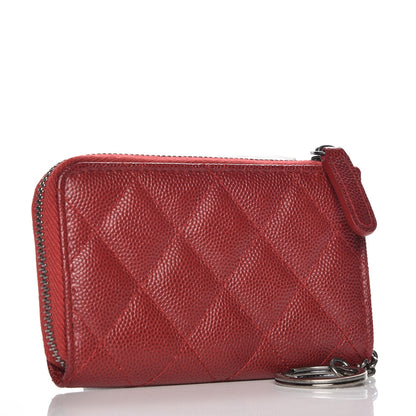 Chanel Caviar Quilted Key Holder Case Red 3 of 8