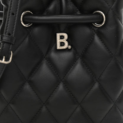 Balenciaga Nappa Calfskin Quilted Touch B Bucket Bag Black 7 of 9