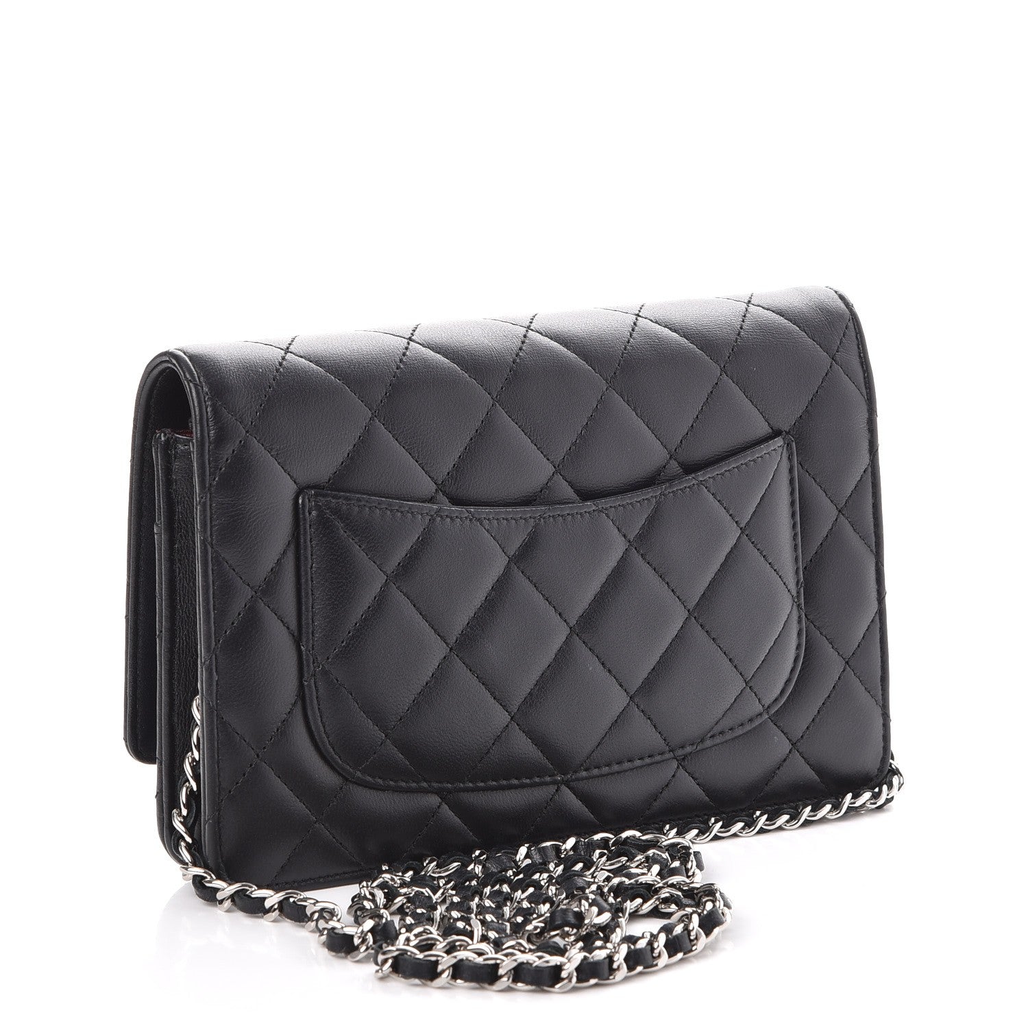 Chanel Lambskin Quilted Wallet On Chain WOC Black 3 of 10