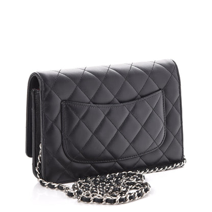 Chanel Lambskin Quilted Wallet On Chain WOC Black 3 of 10