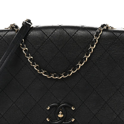 Chanel Calfskin Stitched Medium Covered CC Flap Bag Black 8 of 11
