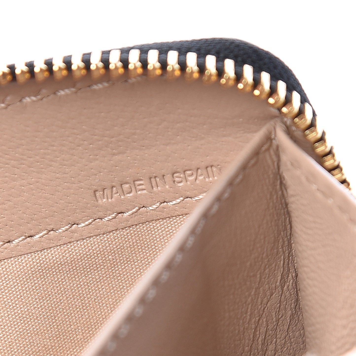 Grained Calfskin Marcie Long Zip Around Wallet Black