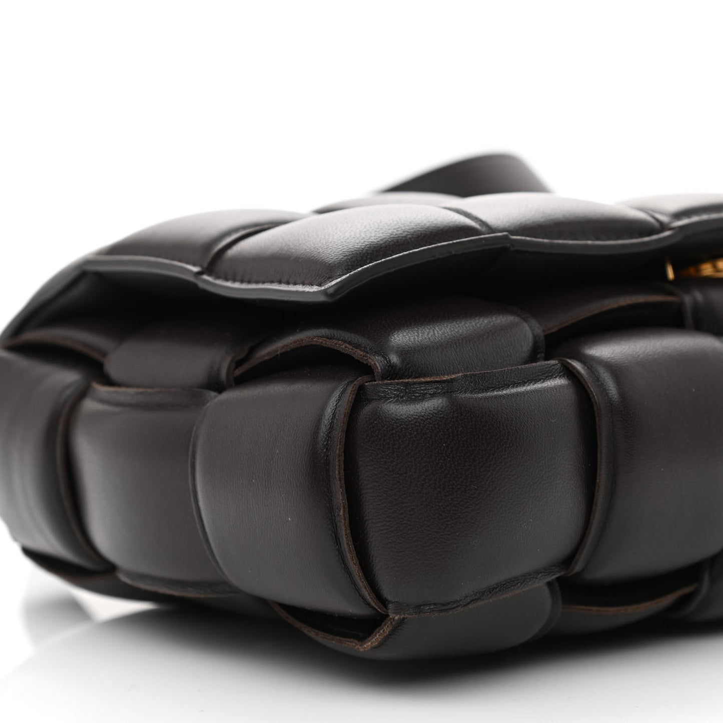 Nappa Maxi Intreccio Padded Cassette Crossbody Bag Fondente