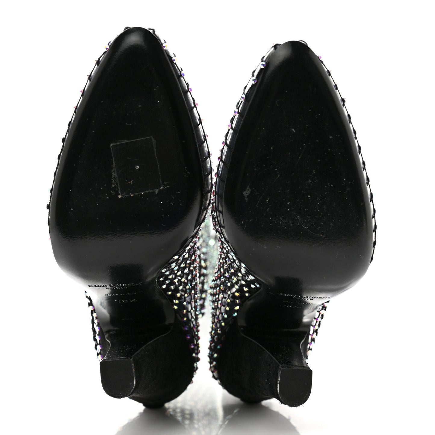 Mesh Crystal 68 Knee High Boots 38.5 Pink Black
