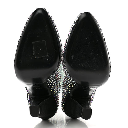 Saint Laurent Mesh Crystal 68 Knee High Boots 38.5 Pink Black 5 of 10