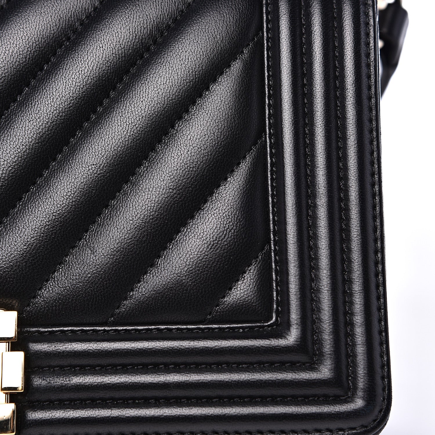 Chanel Calfskin Chevron Quilted Medium Boy Flap Black 10 of 14