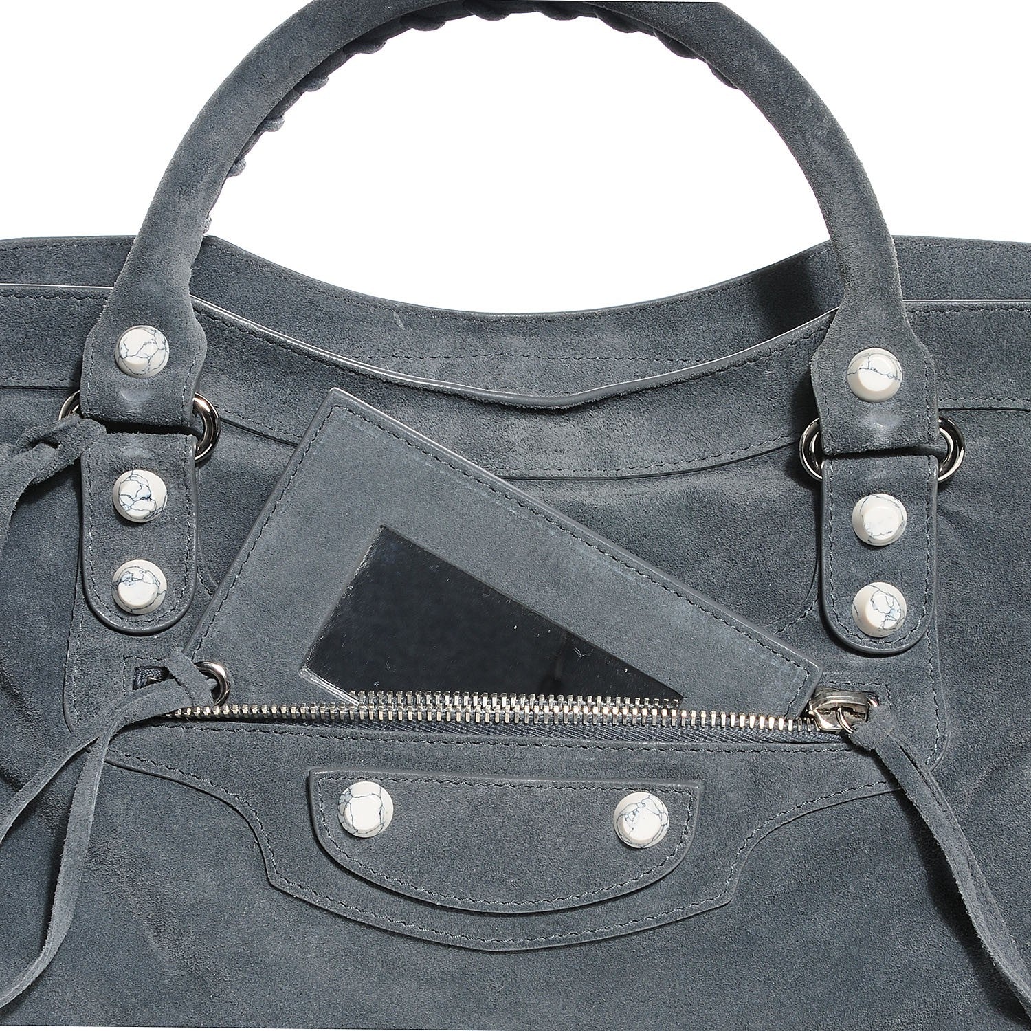Balenciaga Baby Daim Suede Marble Hardware City Grey 6 of 15