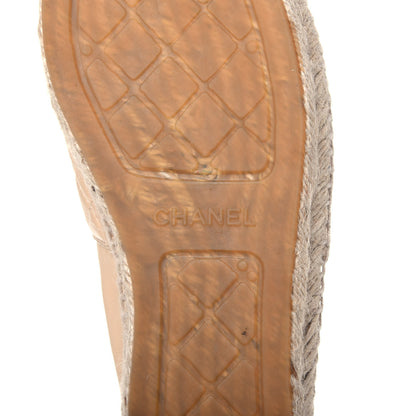 Chanel Lambskin Quilted CC Espadrilles 41 Beige 6 of 21