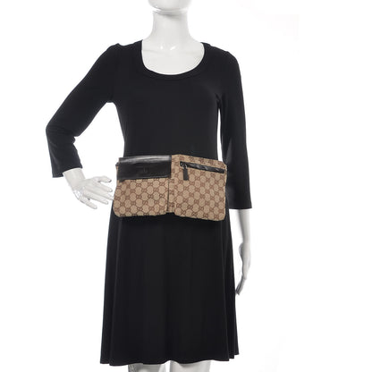 Gucci GG Monogram Double Pocket Belt Bag Dark Brown 2 of 12