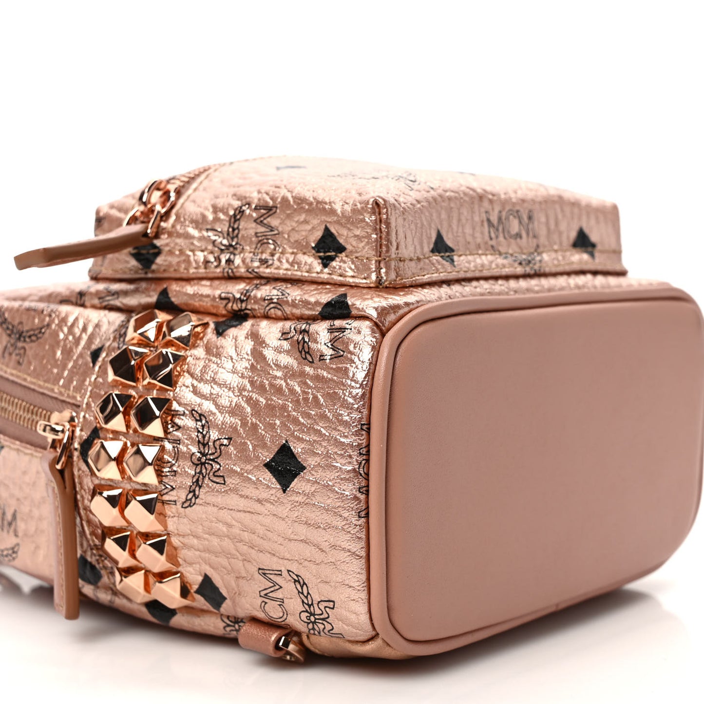 Metallic Visetos Studded X-Mini Bebe Boo Backpack Champagne Gold