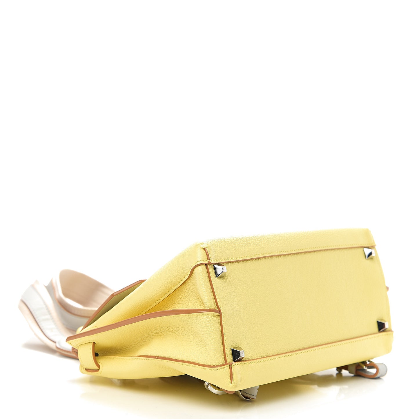 Pebbled Calfskin Medium Milla Backpack Custard Yellow