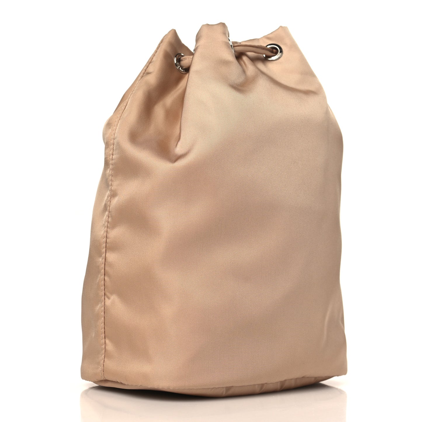 Saffiano Tessuto Nylon Vela Bucket Wristlet Cammeo