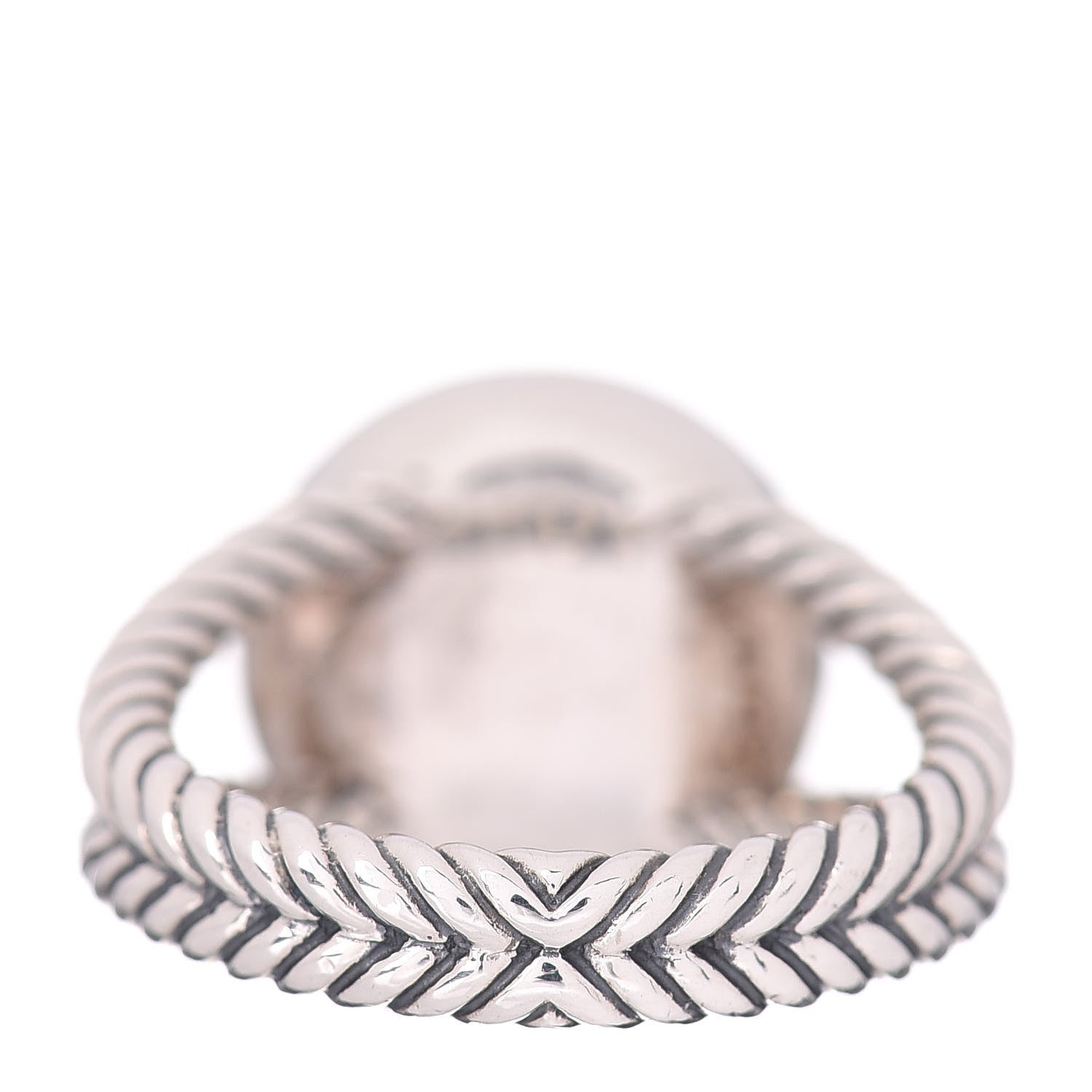 David Yurman Sterling Silver Diamond Pearl 8mm Petite Cerise Ring 52 6 4 of 5