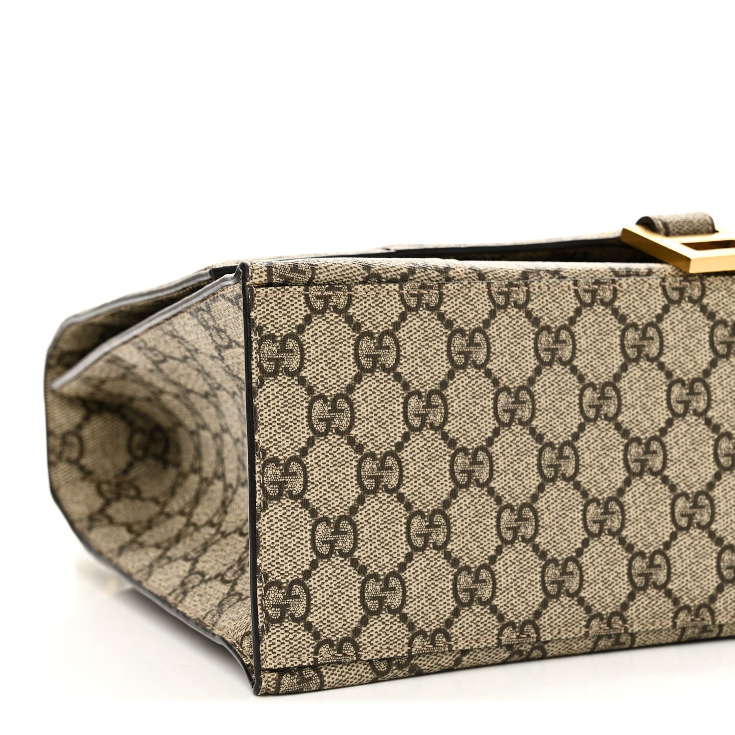 X GUCCI GG Supreme Monogram Medium Hourglass Top Handle Bag Beige Ebony
