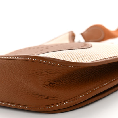Hermes Toile Taurillon Clemence Evelyne PM Gold Ecru 10 of 10