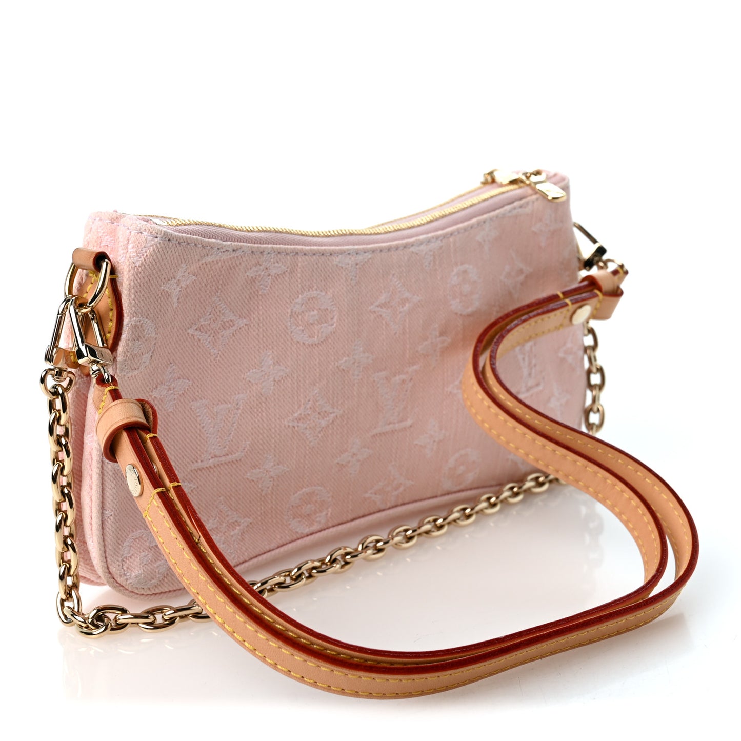 Monogram Denim Liv Pochette Washed Pink