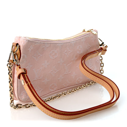 Louis Vuitton Monogram Denim Liv Pochette Washed Pink 2 of 9
