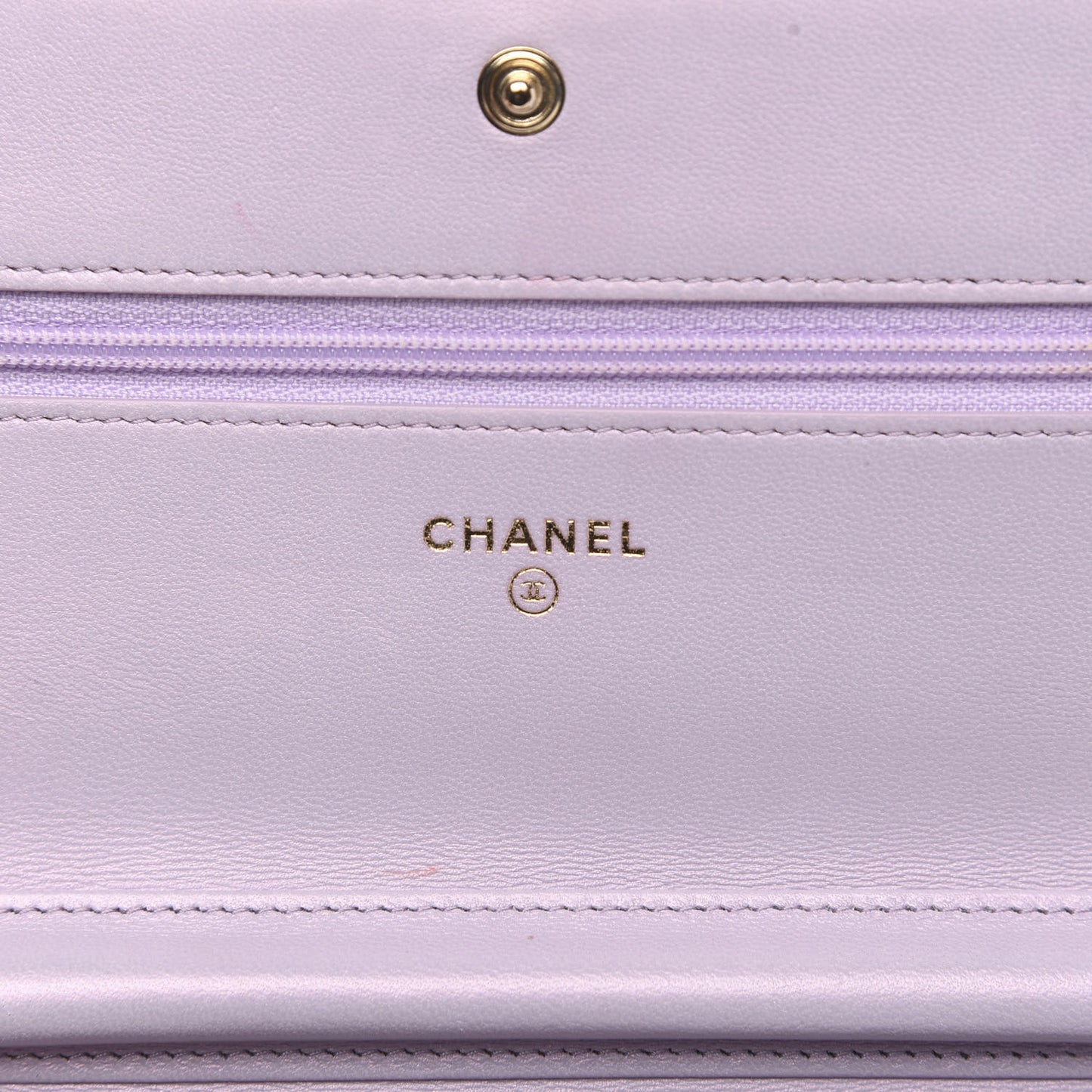 Patent Calfskin Quilted Boy Wallet On Chain WOC Purple