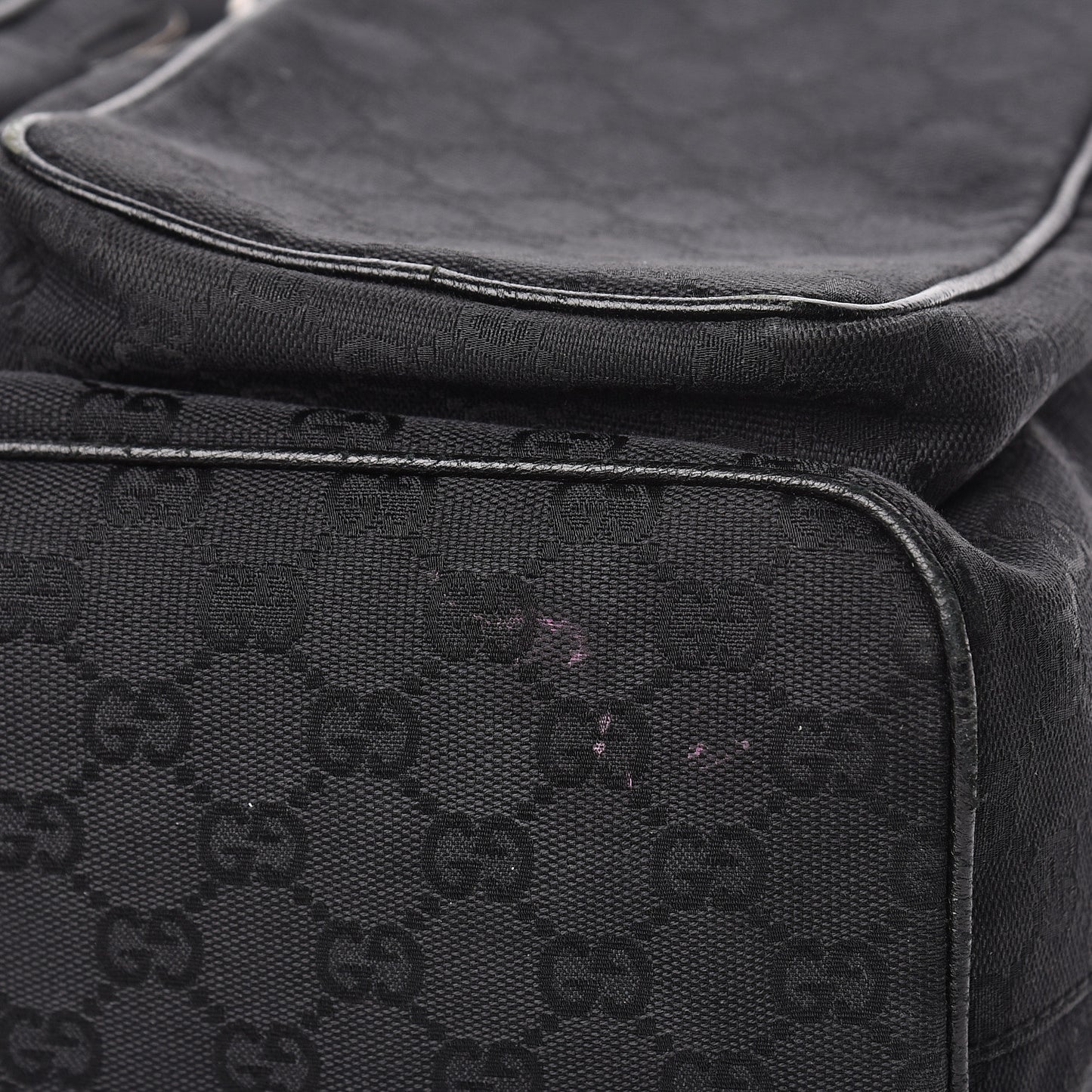 GG Monogram Single Buckle Backpack Black
