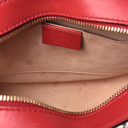 Gucci GG Supreme Monogram Mini Chain Shoulder Bag Beige Blue Hibiscus Red 5 of 11