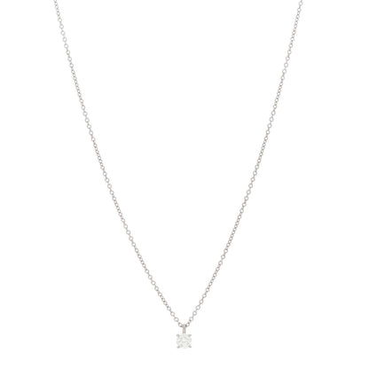 Tiffany Platinum Diamond .25ct Solitaire Pendant Necklace 1 of 4