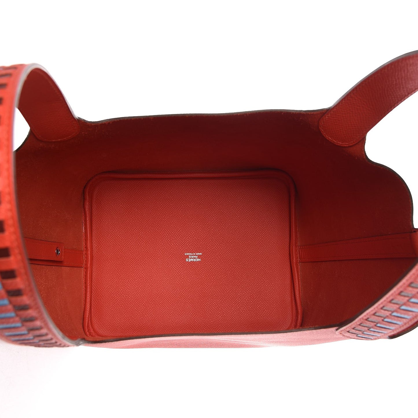 Epsom Tressage De Cuir Picotin Lock 22 MM Capucine Celeste Rouge H