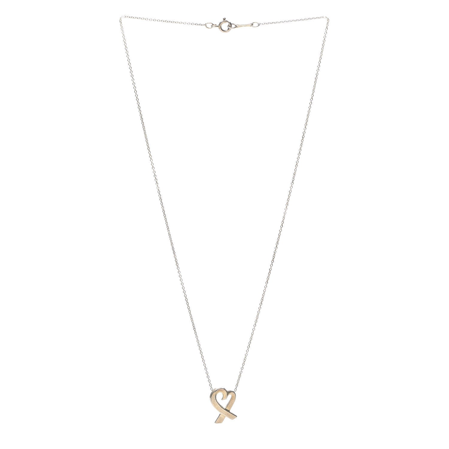 Tiffany Sterling Silver Small Paloma Picasso Loving Heart Pendant Necklace 3 of 5