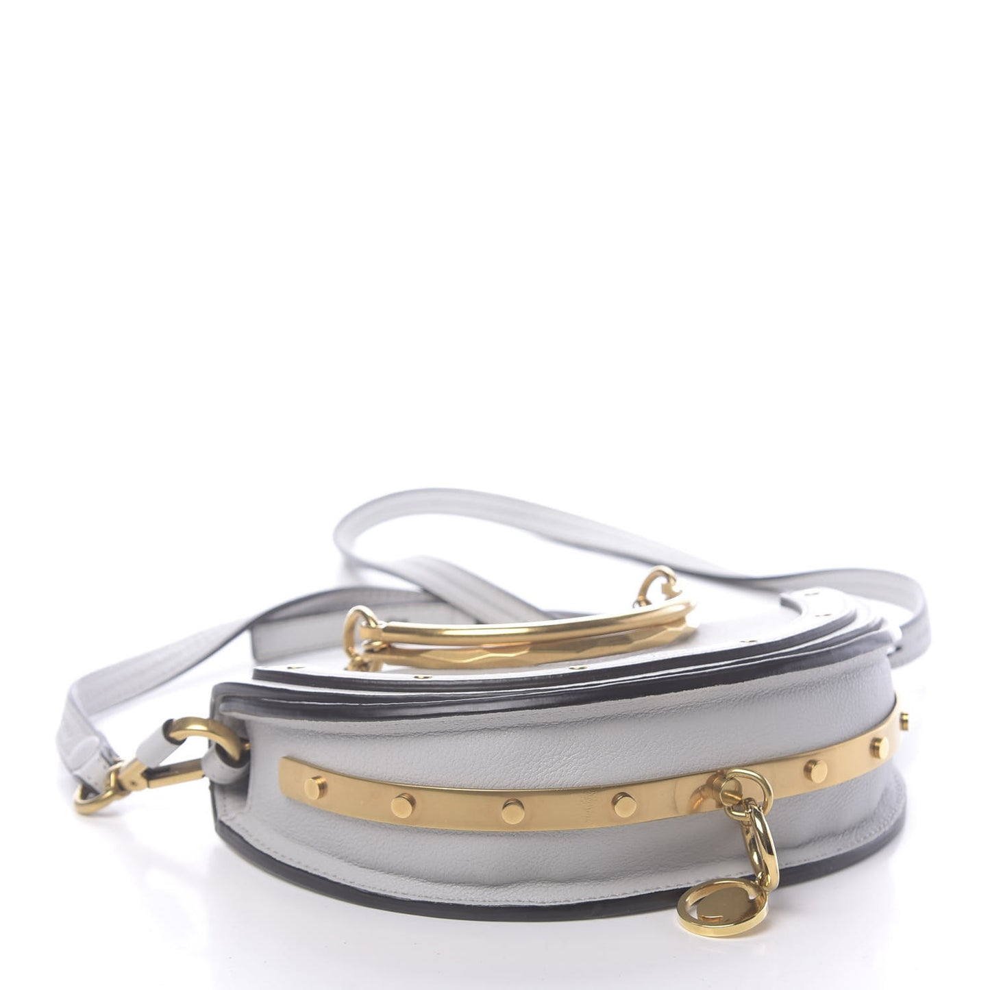 Calfskin Small Nile Bracelet Minaudiere Bag Airy Grey
