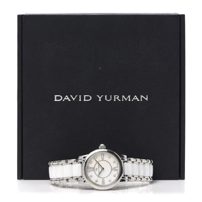 David Yurman Stainless Steel Ceramic Diamond 30mm Classic Quartz Watch White 7 of 7