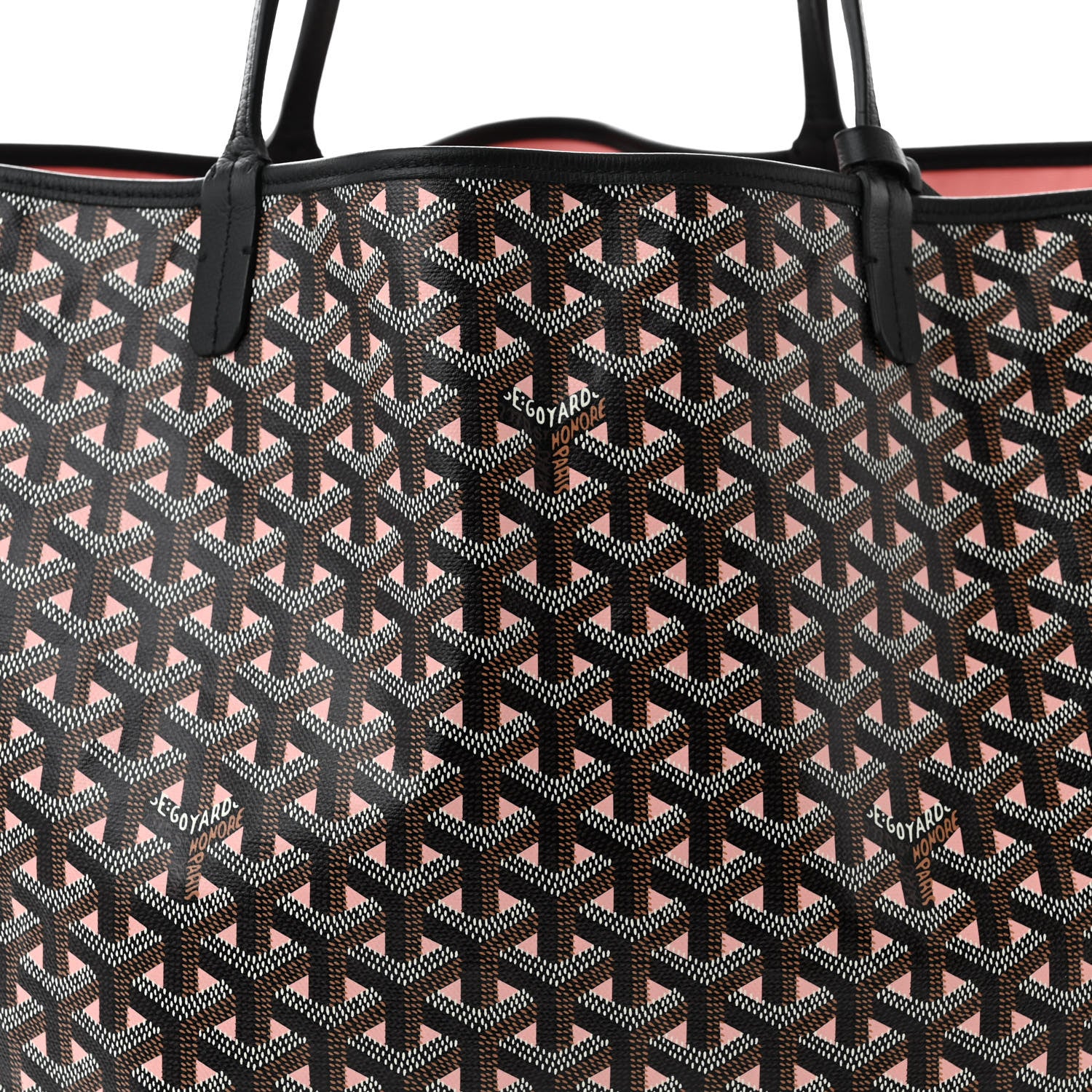 Goyard Goyardine Saint Louis Claire Voie GM Black Pink 9 of 11