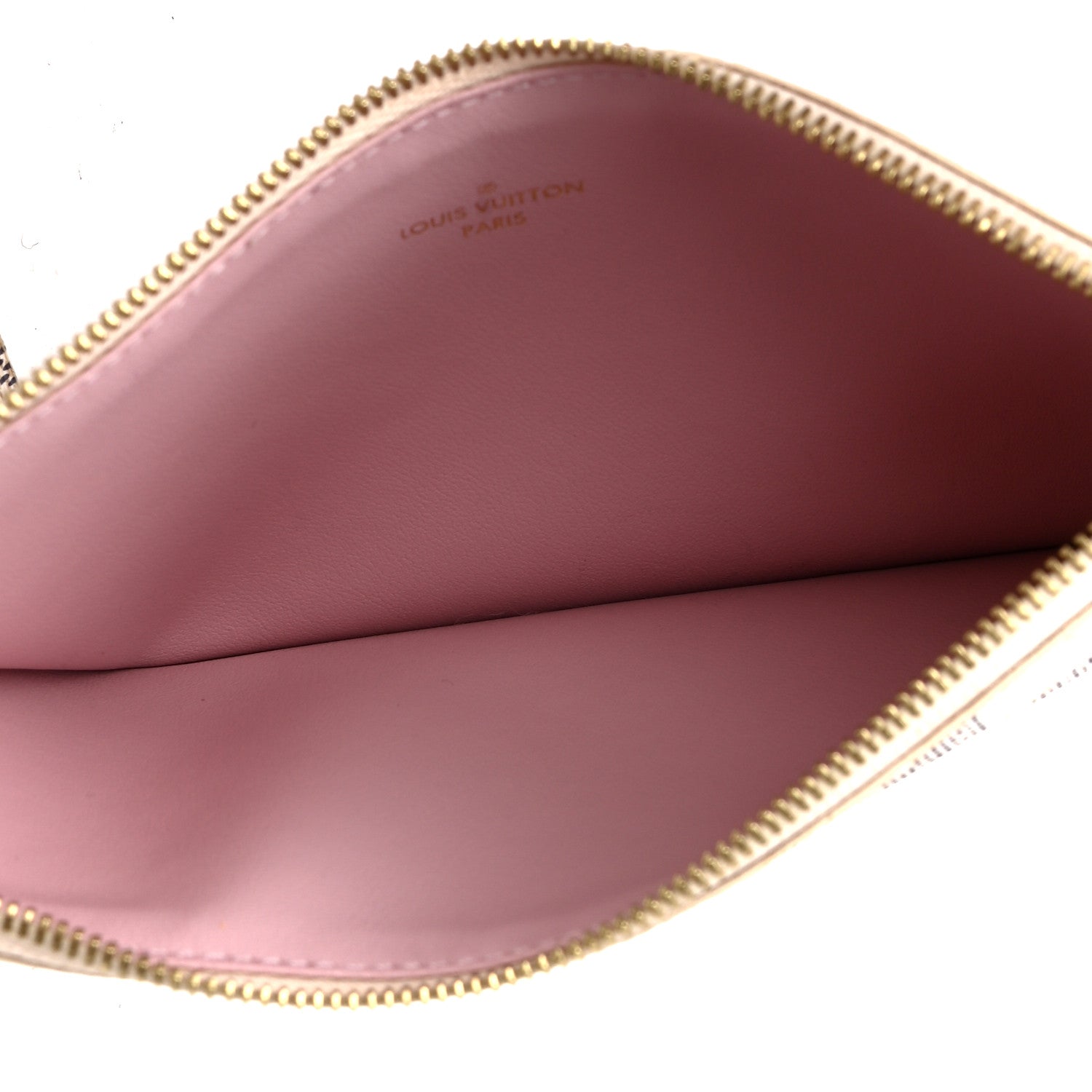 Louis Vuitton Damier Azur Felicie Chain Wallet Zippered Insert Rose Ballerine 5 of 6