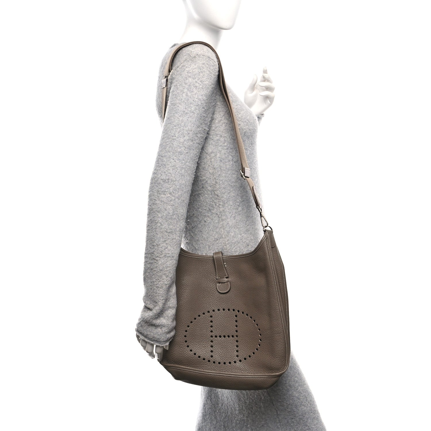Hermes Taurillon Clemence Evelyne III GM Etoupe 2 of 10
